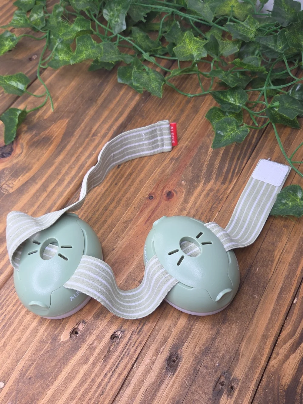 Alpine. MUFFYbaby. Baby Ear Protection Headphones - Light Sage Green. EUC